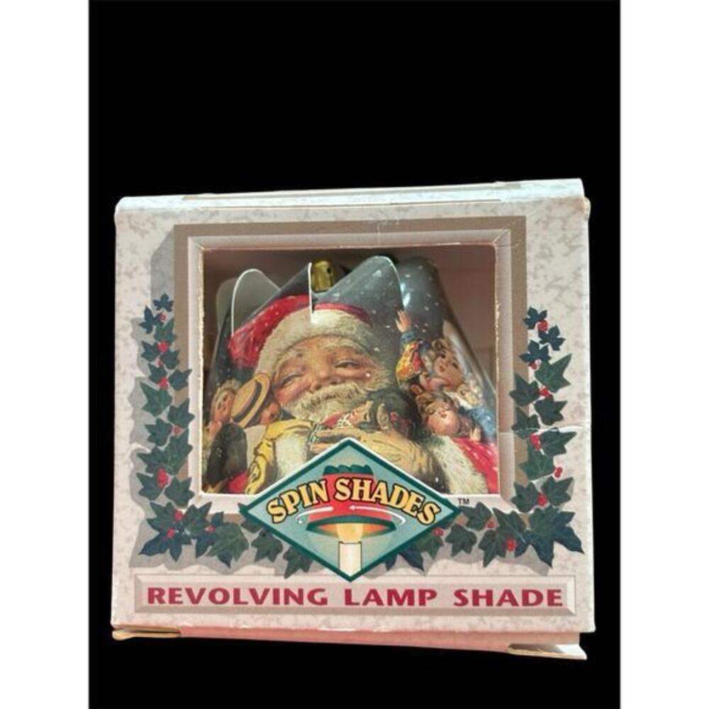 Vtg Spin Shade Revolving Christmas Decor Victorian Santa NIB